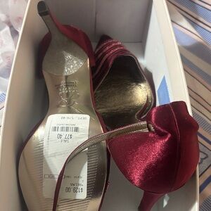 Adrianna Papell Red Satin Heels